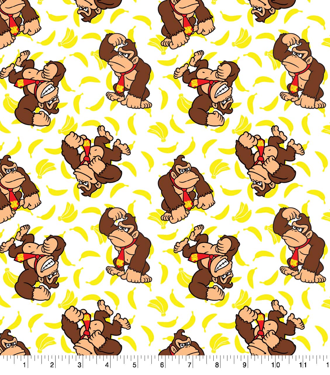 Nintendo Donkey Kong Banana Packed Cotton Fabric